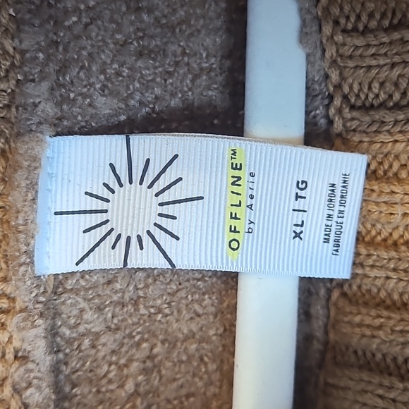 Offline By Aerie Sweaters Women XL Brown Turtle Neck Long Sleeve Pullover Casual - Picture 4 of 6